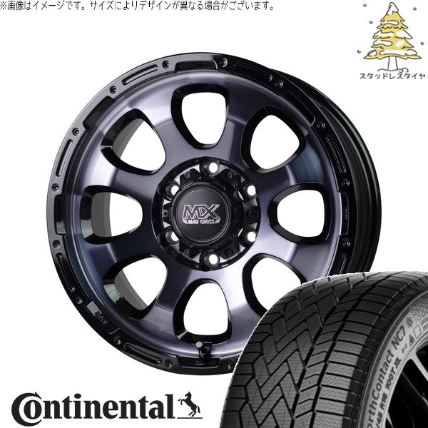 コンチネンタル ノースコンタクト NC7 225/60R17 ＋ マッドクロス グレイス ブラッククリア/リムブラック 17インチ 7J +38 5H114.3P スタッドレス・ホイール4本セット。1枚目。
