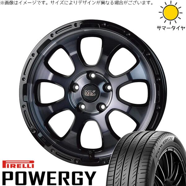 ピレリ パワジー 215/45R17 ＋ マッドクロス グレイス ブラッククリア/リムブラック 17インチ 7J +38 5H114.3P サマー・ホイール4本セット。1枚目。