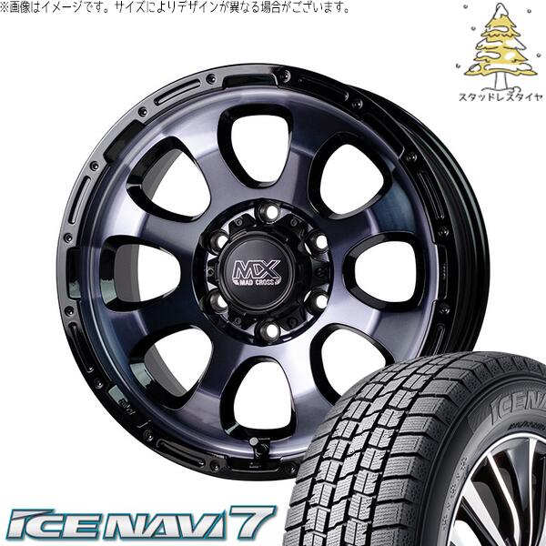 グッドイヤー アイスナビ7 215/70R15 ＋ マッドクロス グレイス ブラッククリア/リムブラック 15インチ 6J +33 6H139.7P スタッドレス・ホイール4本セット。1枚目。