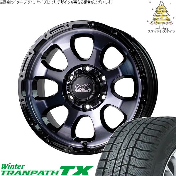 トーヨータイヤ ウィンタートランパス TX 215/65R16 ＋ マッドクロス グレイス ブラッククリア/リムブラック 16インチ 6.5J +38 6H139.7P スタッドレス・ホイール4本セット。1枚目。