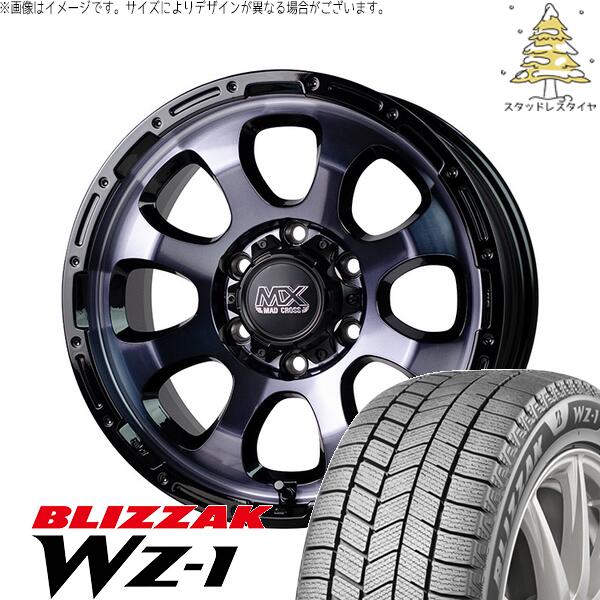 ブリヂストン ブリザック WZ-1 (BLIZZAK WZ-1) 215/70R16 ＋ マッドクロス グレイス ブラッククリア/リムブラック 16インチ 6.5J +38 6H139.7P スタッドレス・ホイール4本セット。1枚目。
