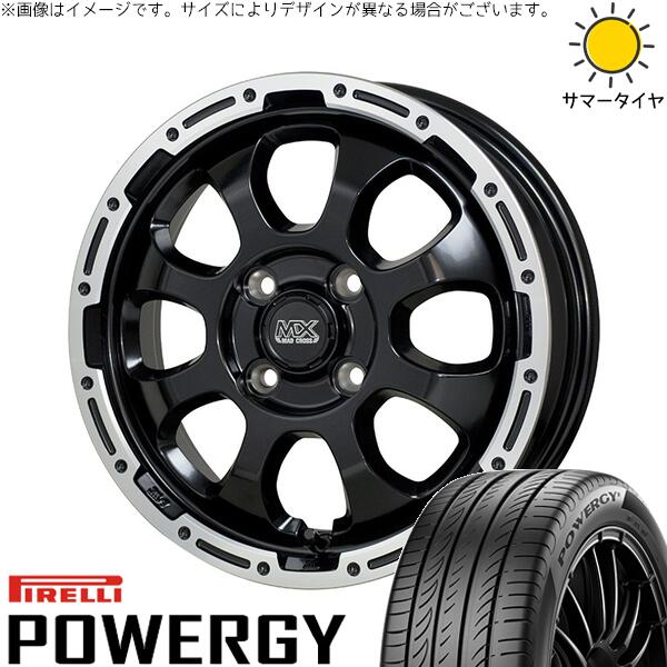 ピレリ パワジー 195/65R16 ＋ マッドクロス グレイス セミグロスブラック/リムポリッシュ 16インチ 6J +42 4H100P サマー・ホイール4本セット。1枚目。