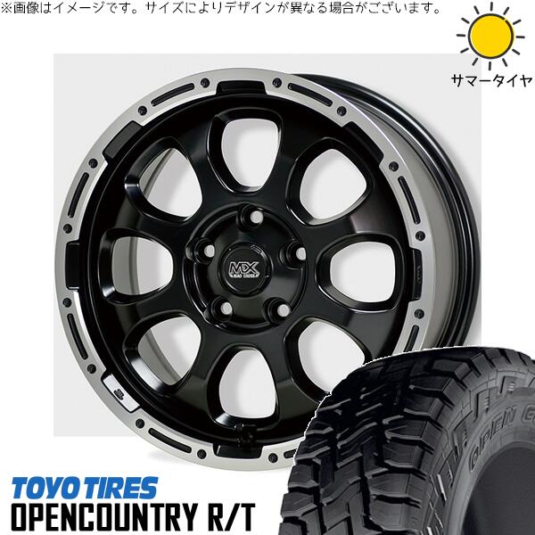 トーヨータイヤ オープンカントリー R/T 215/70R16 ＋ マッドクロス グレイス セミグロスブラック/リムポリッシュ 16インチ 7J +38 5H114.3P サマー・ホイール4本セット。1枚目。