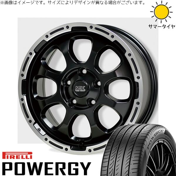 ピレリ パワジー 225/65R17 ＋ マッドクロス グレイス セミグロスブラック/リムポリッシュ 17インチ 7J +38 5H114.3P サマー・ホイール4本セット。1枚目。