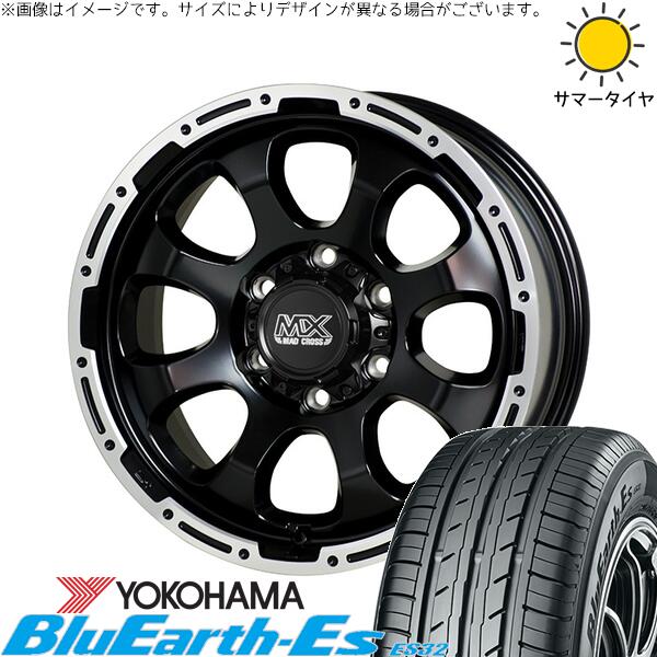 ヨコハマタイヤ ブルーアース ES32 215/70R15 ＋ マッドクロス グレイス セミグロスブラック/リムポリッシュ 15インチ 6J +33 6H139.7P サマー・ホイール4本セット。1枚目。