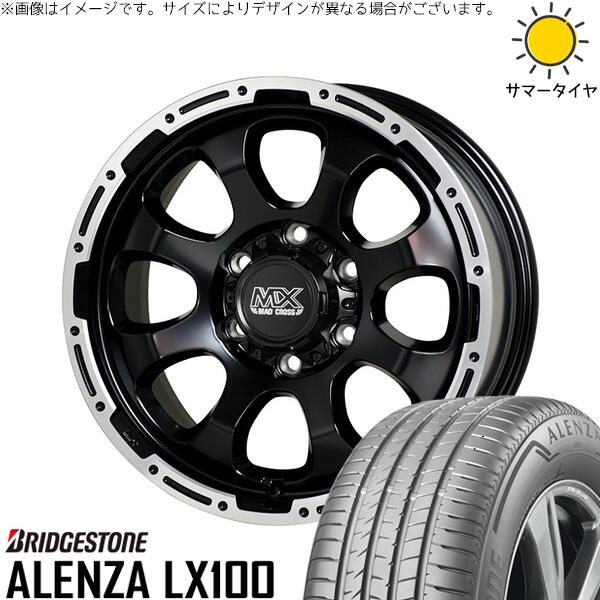 ブリヂストン アレンザ LX100 265/70R17 ＋ マッドクロス グレイス セミグロスブラック/リムポリッシュ 17インチ 8J +20 6H139.7P サマー・ホイール4本セット。1枚目。