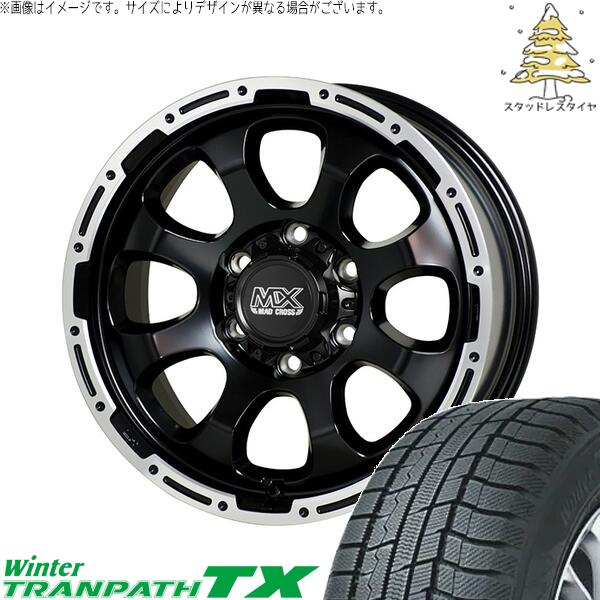 トーヨータイヤ ウィンタートランパス TX 215/70R15 ＋ マッドクロス グレイス セミグロスブラック/リムポリッシュ 15インチ 6J +33 6H139.7P スタッドレス・ホイール4本セット。1枚目。