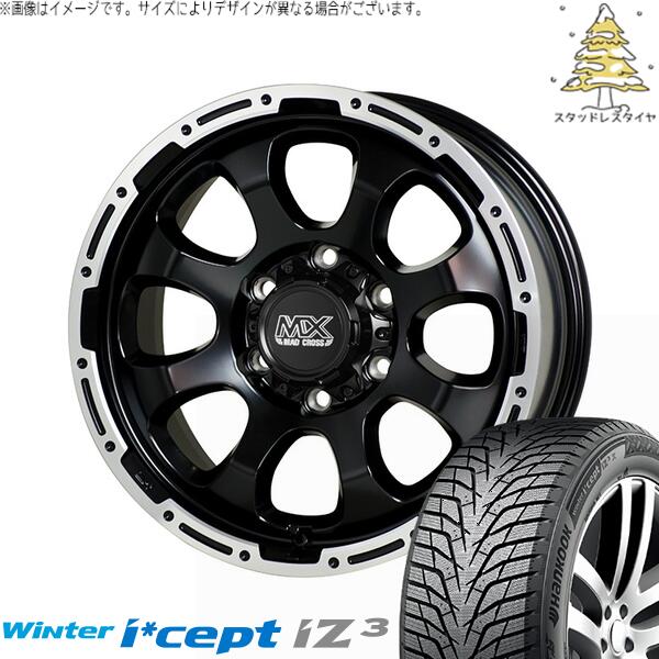 ハンコック ウィンターアイセプト IZ3 W636 215/65R16 ＋ マッドクロス グレイス セミグロスブラック/リムポリッシュ 16インチ 6.5J +48 6H139.7P スタッドレス・ホイール4本セット。1枚目。