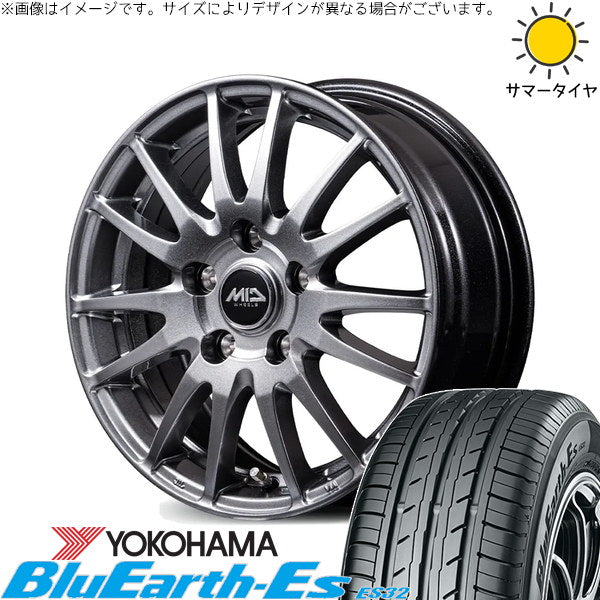 ヨコハマタイヤ ブルーアース ES32 215/60R16 ＋ MIDホイール GriD メタリックグレー 16インチ 6.5J +53 5H114.3P サマー・ホイール4本セット。1枚目。
