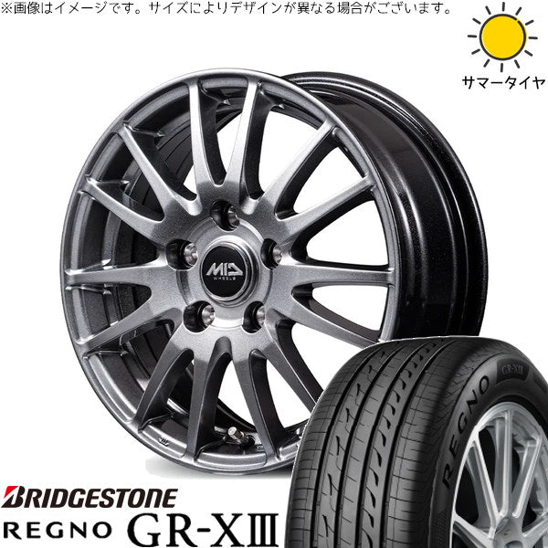 ブリヂストン レグノ GR-X3 215/60R16 ＋ MIDホイール GriD メタリックグレー 16インチ 6.5J +53 5H114.3P サマー・ホイール4本セット。1枚目。
