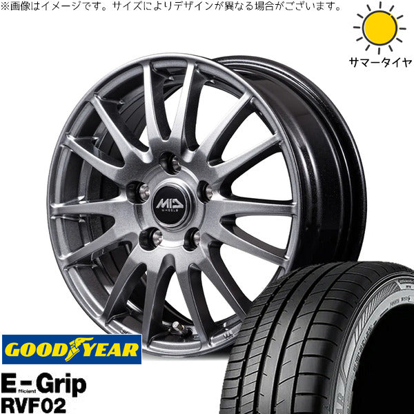 グッドイヤー エフィシェントグリップ RVF02 215/60R16 ＋ MIDホイール GriD メタリックグレー 16インチ 6.5J +53 5H114.3P サマー・ホイール4本セット。1枚目。