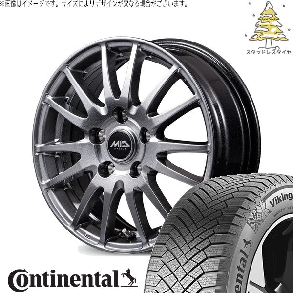 コンチネンタル バイキングコンタクト8 215/60R17 ＋ MIDホイール GriD メタリックグレー 17インチ 7.0J +38 5H114.3P スタッドレス・ホイール4本セット。1枚目。