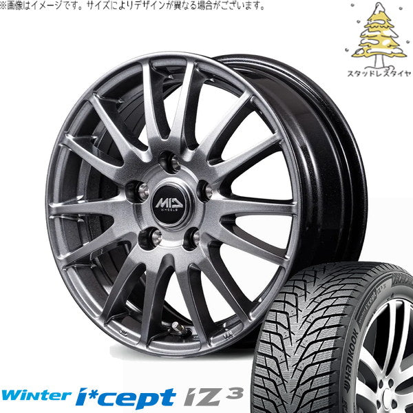 ハンコック ウィンターアイセプト IZ3 W636 215/50R17 ＋ MIDホイール GriD メタリックグレー 17インチ 7.0J +48 5H114.3P スタッドレス・ホイール4本セット。1枚目。