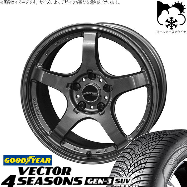 グッドイヤー ベクター4シーズンズ GEN-3 SUV 225/65R17 ＋ トレーサー GT-V ガンブラック 17インチ 7.5J +48 5H114.3P オールシーズン・ホイール4本セット。1枚目。