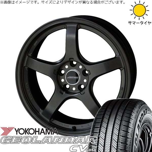 ヨコハマタイヤ ジオランダーCV G058 225/50R18 ＋ トレーサー GT-V ガンブラック 18インチ 8.5J +45 5H114.3P サマー・ホイール4本セット。1枚目。