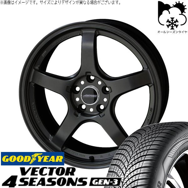 グッドイヤー ベクター4シーズンズ GEN-3 235/40R18 ＋ トレーサー GT-V ガンブラック 18インチ 8.5J +38 5H114.3P オールシーズン・ホイール4本セット。1枚目。