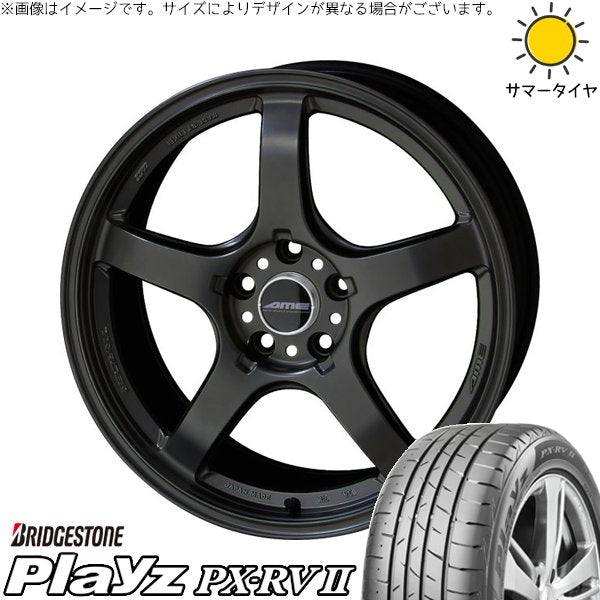 ブリヂストン プレイズ PX-RV2 235/50R18 ＋ トレーサー GT-V ガンブラック 18インチ 8.5J +45 5H114.3P サマー・ホイール4本セット。1枚目。