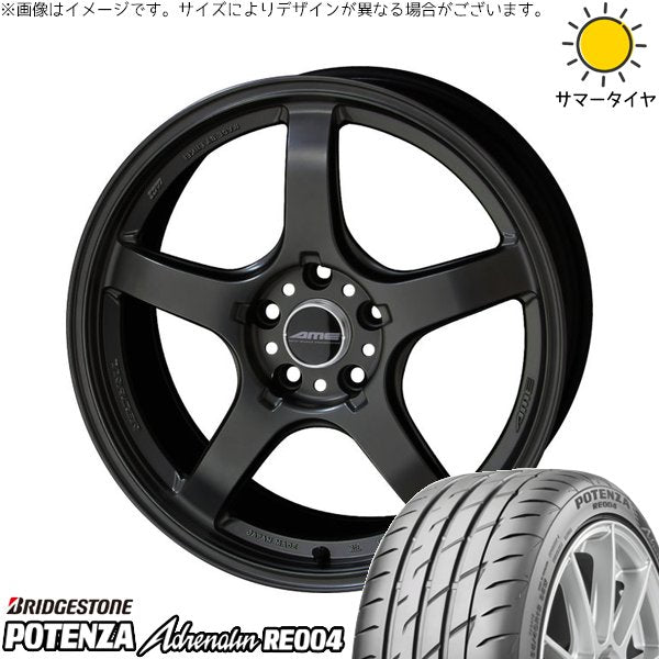 ブリヂストン ポテンザ アドレナリン RE004 245/40R18 ＋ トレーサー GT-V ガンブラック 18インチ 8.5J +38 5H114.3P サマー・ホイール4本セット。1枚目。