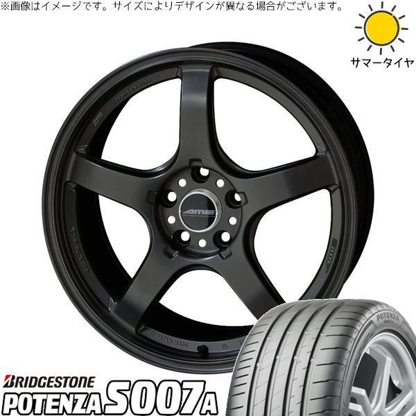 ブリヂストン ポテンザ S007A 215/40R18 ＋ トレーサー GT-V ガンブラック 18インチ 8.5J +45 5H114.3P サマー・ホイール4本セット。1枚目。