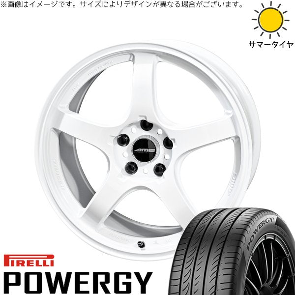 ピレリ パワジー 245/40R18 ＋ トレーサー GT-V レーシングホワイト 18インチ 9.5J +22 5H114.3P サマー・ホイール4本セット。1枚目。