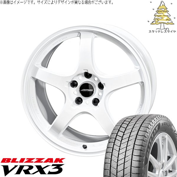 ブリヂストン ブリザック VRX3 245/40R18 ＋ トレーサー GT-V レーシングホワイト 18インチ 9.5J +22 5H114.3P スタッドレス・ホイール4本セット。1枚目。