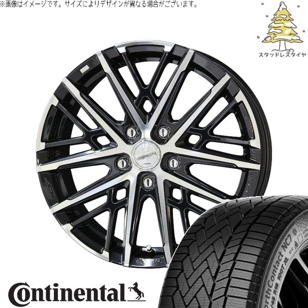 コンチネンタル ノースコンタクト NC7 195/65R16 ＋ スマック グレイヴ サファイアブラックポリッシュ 16インチ 6.5J +43 5H100P スタッドレス・ホイール4本セット。1枚目。