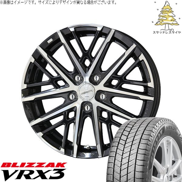 ブリヂストン ブリザック VRX3 225/60R18 ＋ スマック グレイヴ サファイアブラックポリッシュ 18インチ 7.5J +38 5H114.3P スタッドレス・ホイール4本セット。1枚目。