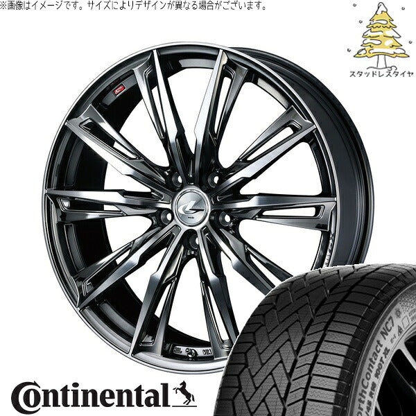 コンチネンタル ノースコンタクト NC7 225/60R18 ＋ レオニス GX ブラックメタルコート/ミラーカット 18インチ 7J +47 5H114.3P スタッドレス・ホイール4本セット。1枚目。