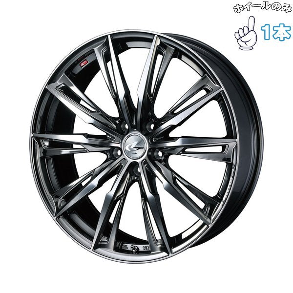 19インチ アルミホイール 5穴114.3 | ウェッズ レオニス GX ブラックメタルコート/ミラーカット 7.5J 1本