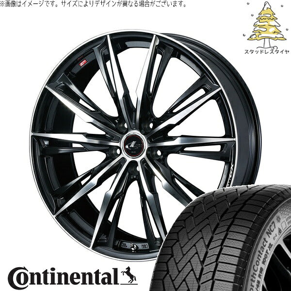 コンチネンタル ノースコンタクト NC7 205/60R16 ＋ レオニス GX パールブラック/ミラーカット 16インチ 6.5J +40 5H114.3P スタッドレス・ホイール4本セット。1枚目。