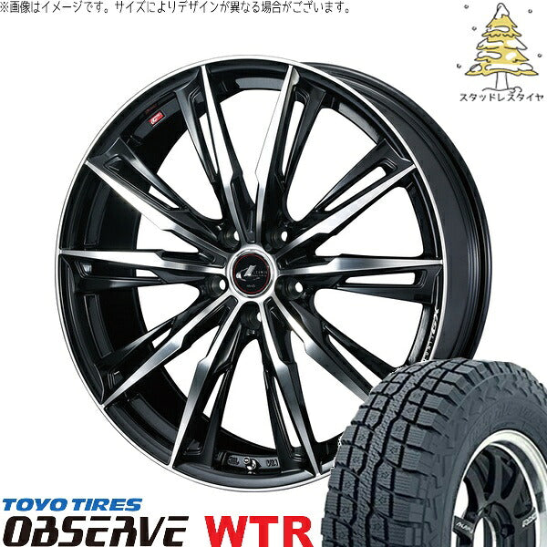 トーヨータイヤ オブザーブ W/T-R 225/70R16 ＋ レオニス GX パールブラック/ミラーカット 16インチ 6.5J +40 5H114.3P スタッドレス・ホイール4本セット。1枚目。