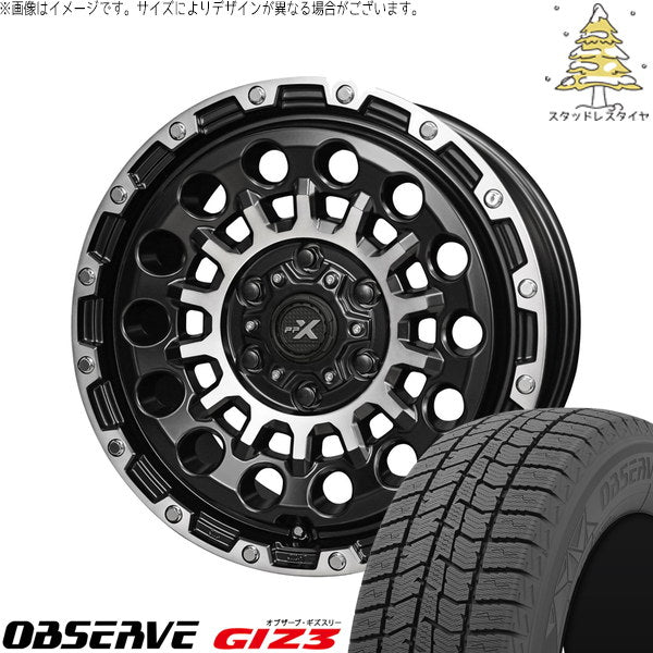 トーヨータイヤ オブザーブ GIZ3 215/65R16 ＋ PPX GX14 マットブラックポリッシュ 16インチ 6.5J +44 6H139.7P スタッドレス・ホイール4本セット。1枚目。