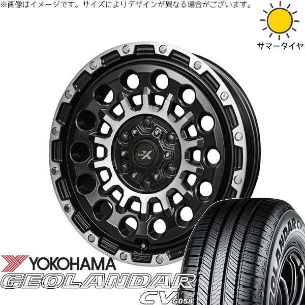 ヨコハマタイヤ ジオランダーCV G058 195/65R16 ＋ PPX GX14 マットブラックポリッシュ 16インチ 7J +35 5H114.3P サマー・ホイール4本セット。1枚目。