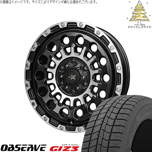 トーヨータイヤ オブザーブ GIZ3 215/65R16 ＋ PPX GX14 マットブラックポリッシュ 16インチ 6.5J +38 6H139.7P スタッドレス・ホイール4本セット。1枚目。