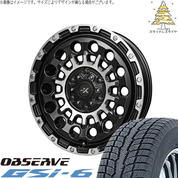 トーヨータイヤ オブザーブ Gsi-6 215/70R16 ＋ PPX GX14 マットブラックポリッシュ 16インチ 6.5J +38 6H139.7P スタッドレス・ホイール4本セット。1枚目。