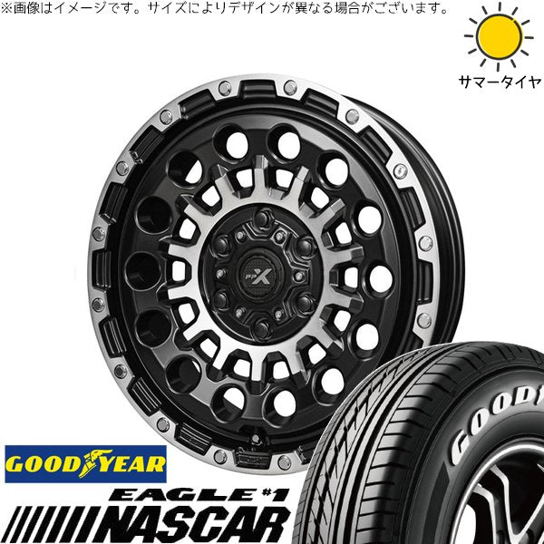グッドイヤー イーグル ナスカー 215/65R16 ＋ PPX GX14 マットブラックポリッシュ 16インチ 7J +35 5H114.3P サマー・ホイール4本セット。1枚目。