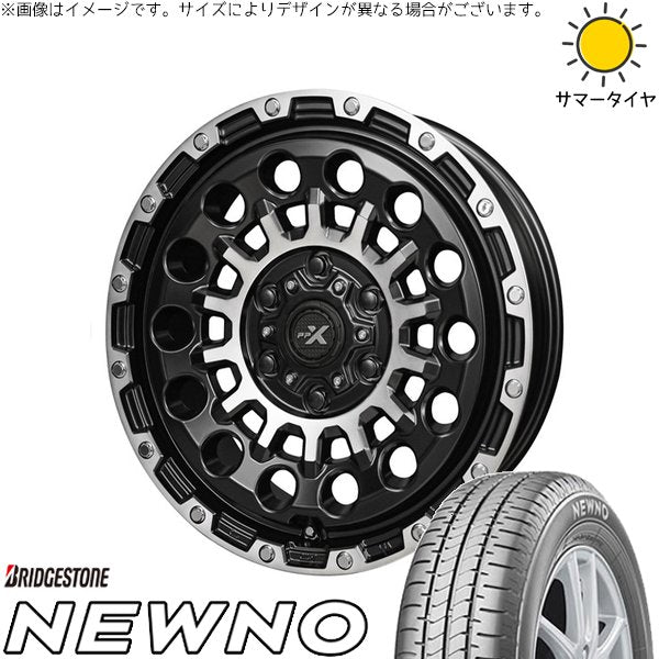 ブリヂストン ニューノ 215/65R16 ＋ PPX GX14 マットブラックポリッシュ 16インチ 7J +35 5H114.3P サマー・ホイール4本セット。1枚目。