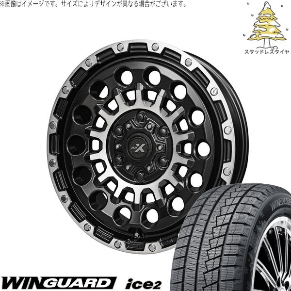 ネクセン ウィンガード アイス2 165/55R14 ＋ PPX GX14 マットブラックポリッシュ 14インチ 4.5J +45 4H100P スタッドレス・ホイール4本セット。1枚目。