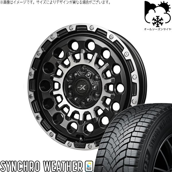 ダンロップ シンクロウェザー 165/55R15 ＋ PPX GX14 マットブラックポリッシュ 15インチ 4.5J +45 4H100P オールシーズン・ホイール4本セット。1枚目。