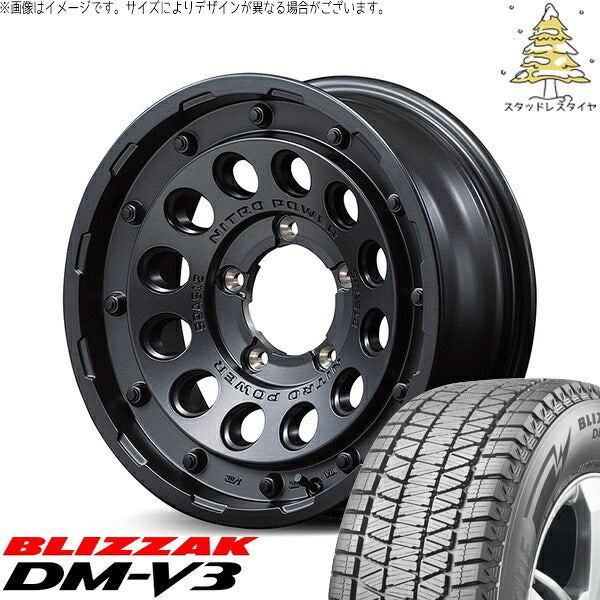 ブリヂストン ブリザック DM-V3 215/70R16 ＋ ナイトロパワー H12 ショットガン バレルブラック 16インチ 6J -5 5H139.7P スタッドレス・ホイール4本セット。1枚目。