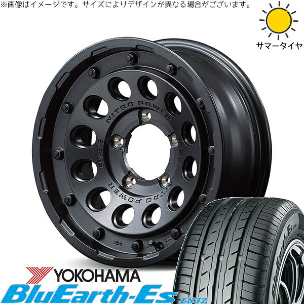 ヨコハマタイヤ ブルーアース ES32 215/70R15 ＋ ナイトロパワー H12 ショットガン バレルブラック 15インチ 6J -5 5H139.7P サマー・ホイール4本セット。1枚目。