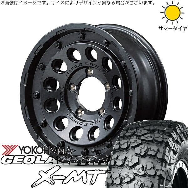 ヨコハマタイヤ ジオランダー M/T G003 7.00R16 ＋ ナイトロパワー H12 ショットガン バレルブラック 16インチ 6J -5 5H139.7P サマー・ホイール4本セット。1枚目。