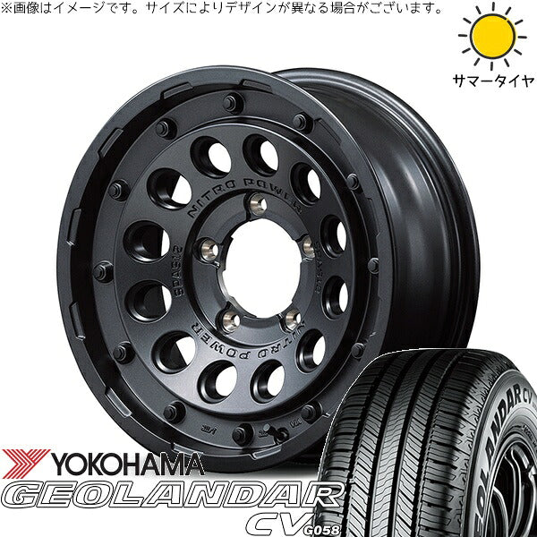 ヨコハマタイヤ ジオランダーCV G058 195/80R15 ＋ ナイトロパワー H12 ショットガン バレルブラック 15インチ 6J -5 5H139.7P サマー・ホイール4本セット。1枚目。