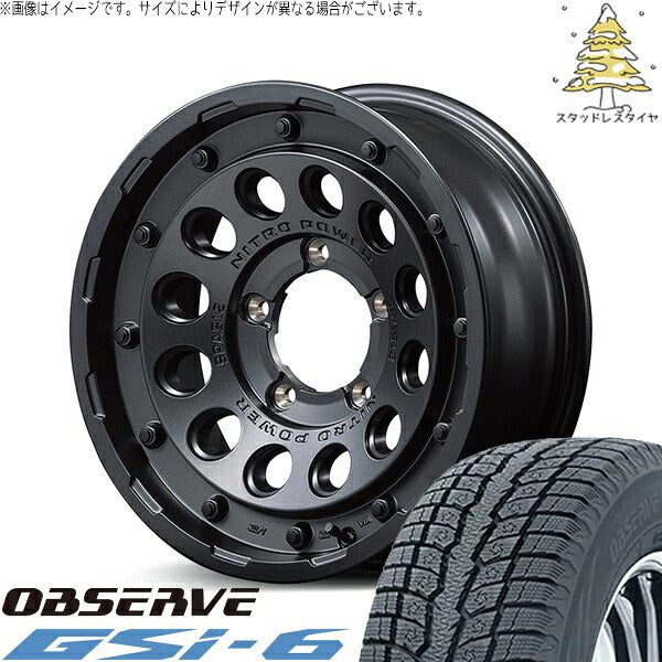 トーヨータイヤ オブザーブ Gsi-6 195/80R15 ＋ ナイトロパワー H12 ショットガン バレルブラック 15インチ 6J -5 5H139.7P スタッドレス・ホイール4本セット。1枚目。
