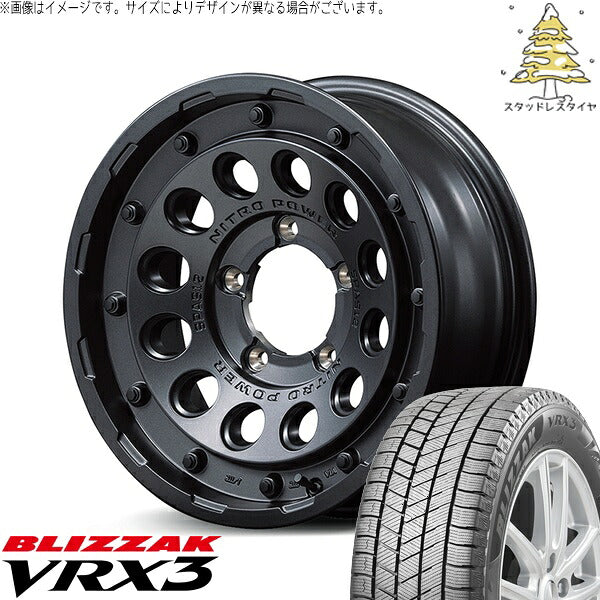 ブリヂストン ブリザック VRX3 215/70R16 ＋ ナイトロパワー H12 ショットガン バレルブラック 16インチ 5.5J +20 5H139.7P スタッドレス・ホイール4本セット。1枚目。