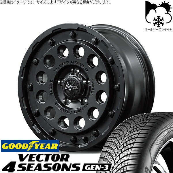 グッドイヤー ベクター4シーズンズ GEN-3 215/60R16 ＋ ナイトロパワー H12 ショットガン バレルブラック 16インチ 7J +40 5H114.3P オールシーズン・ホイール4本セット。1枚目。