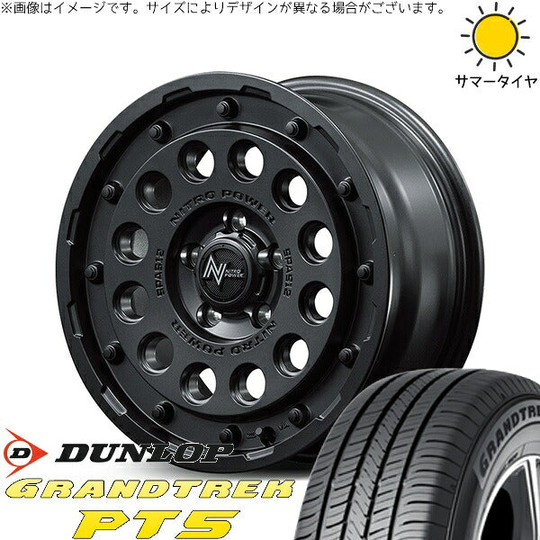 ダンロップ グラントレック PT5 225/70R16 ＋ ナイトロパワー H12 ショットガン バレルブラック 16インチ 7J +40 5H114.3P サマー・ホイール4本セット。1枚目。
