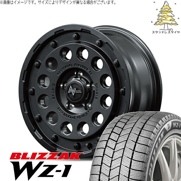 ブリヂストン ブリザック WZ-1 215/60R16 ＋ ナイトロパワー H12 ショットガン バレルブラック 16インチ 7J +40 5H114.3P スタッドレス・ホイール4本セット。1枚目。