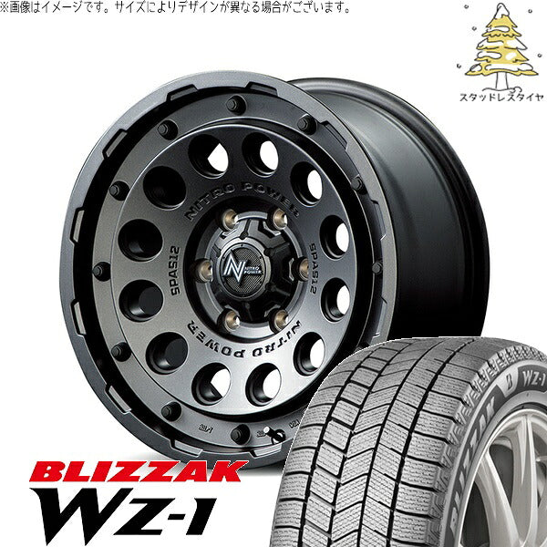 ブリヂストン ブリザック WZ-1 215/70R16 ＋ ナイトロパワー H12 ショットガン バレルブラック 16インチ 6.5J +38 6H139.7P スタッドレス・ホイール4本セット。1枚目。