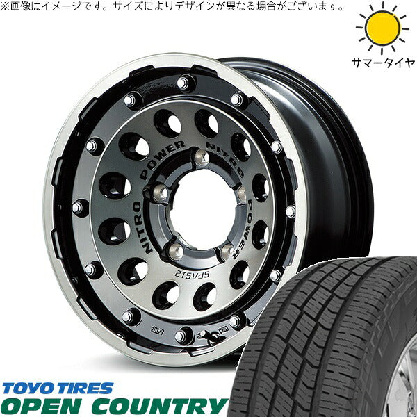 トーヨータイヤ オープンカントリー H/T2 215/70R16 ＋ ナイトロパワー H12 ショットガン ブラッククリア/マシニング 16インチ 6J -5 5H139.7P サマー・ホイール4本セット。1枚目。